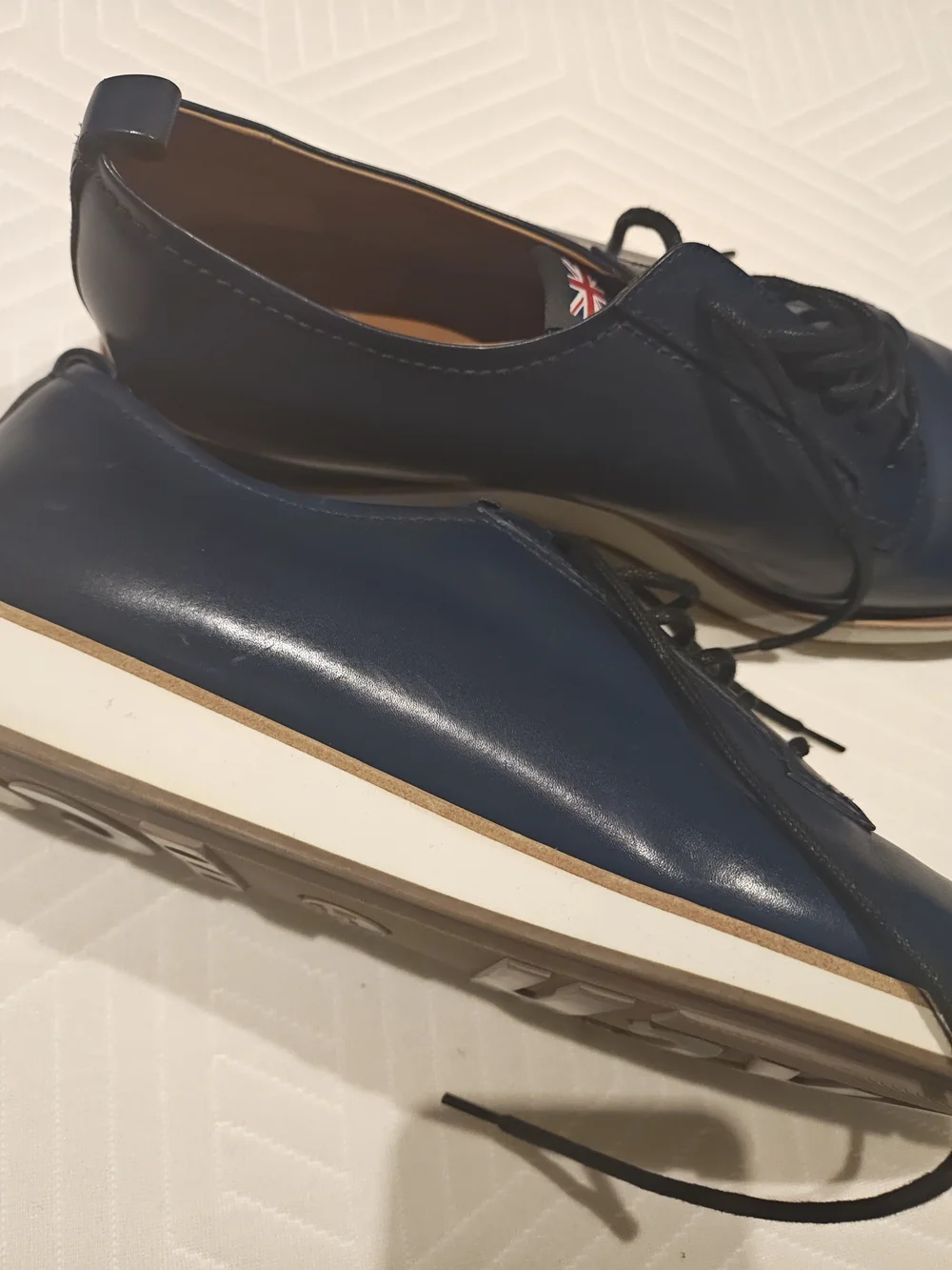 Church's Navy Leather Derby Shoes Size 10.5